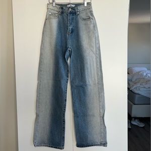 Adika “Brooklyn” Semi Washed Wide Leg Ombre Light to Dark Wash Jeans
